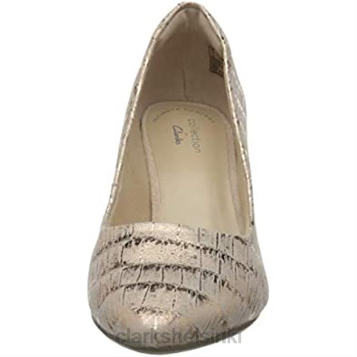 clarks pölyinen ruusu korko nahka naisten illeana tulppaani pumppu Clarks naiset 2DHN1809 pölyinen ruusuinen koronnahka