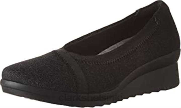 musta tekstiili naisten caddell dash wedge pump clarks Clarks naiset 2DHN2572 musta tekstiili