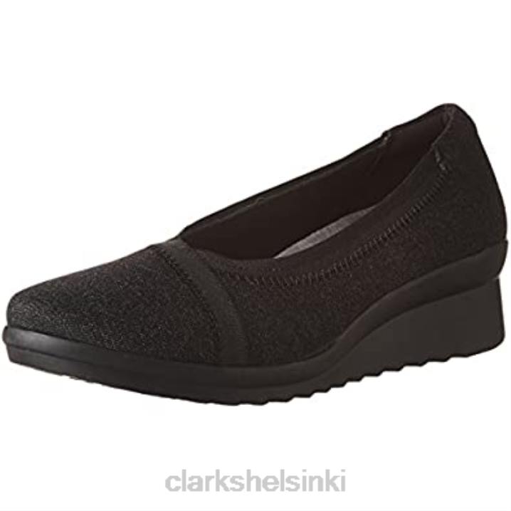musta tekstiili naisten caddell dash wedge pump clarks Clarks naiset 2DHN2572 musta tekstiili