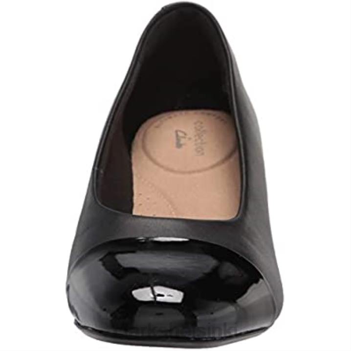 naisten marilyn sara pumppu mustat nahkaiset synteettiset yhdistelmäklarit Clarks naiset 2DHN494 musta nahkainen synteettinen yhdistelmä