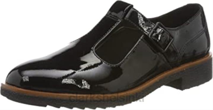 clarks black naisten griff town t-bar sandaalit Clarks naiset 2DHN2841 musta patti musta patti