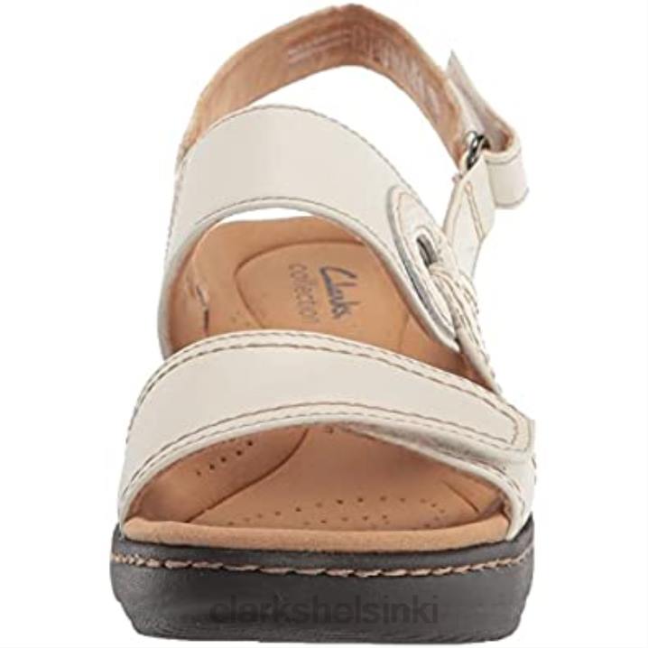 clarks naisten merliah opaalikorkoinen sandaali valkoinen nahka Clarks naiset 2DHN1650 valkoista nahkaa