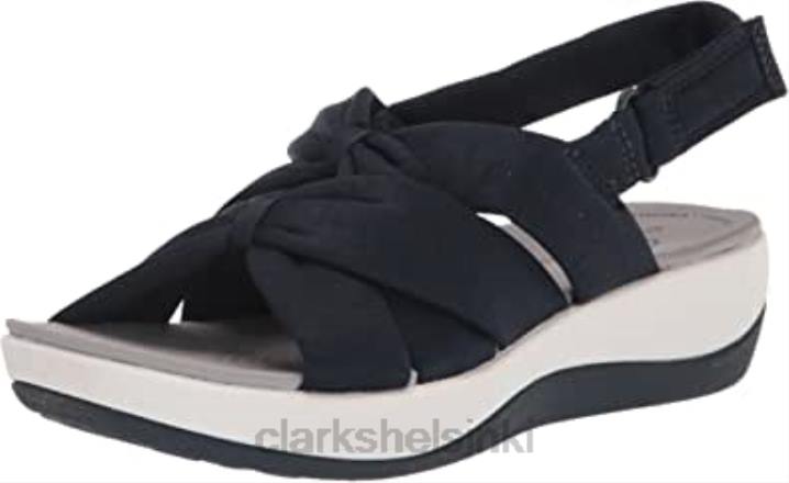 clarks navy textile naisten arla meg flat sandaalit Clarks naiset 2DHN881 laivastonsininen tekstiili