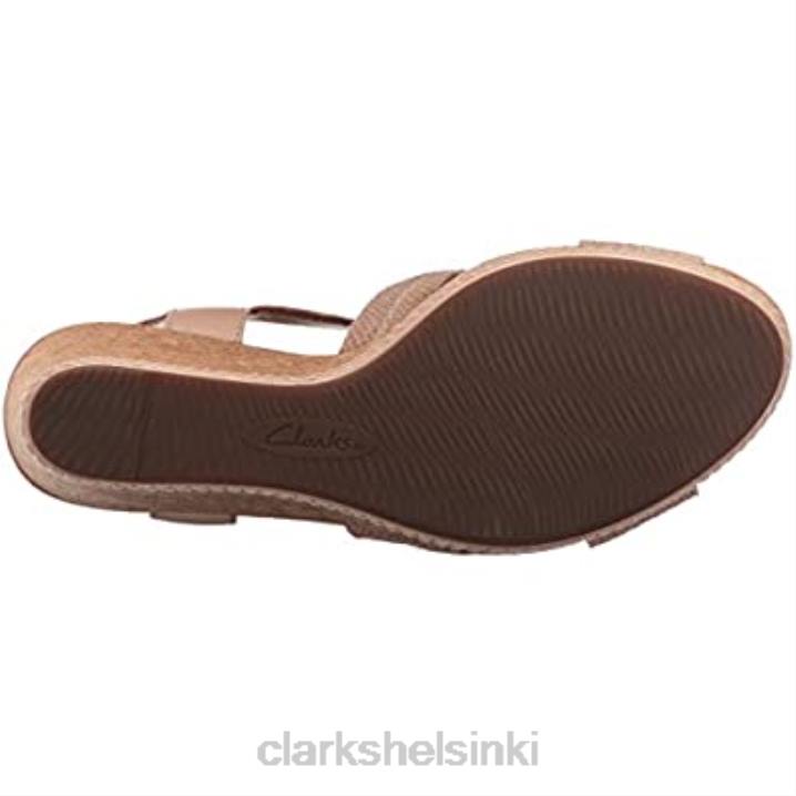 clarks nude nahkainen naisten helio leveysaste kiila sandaali Clarks naiset 2DHN1385 nude nahka