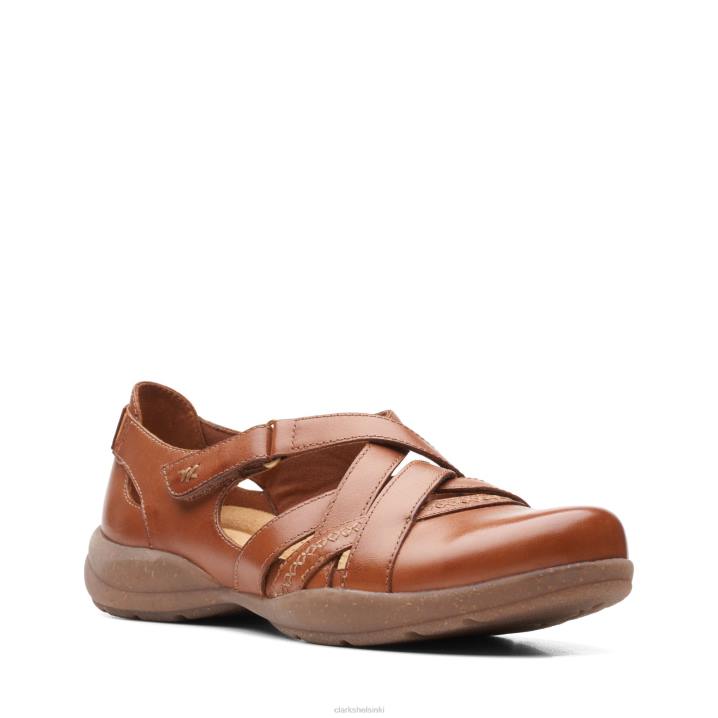 clarks roseville step tan nahkaa Clarks naiset 2DHN3362 ruskea nahka
