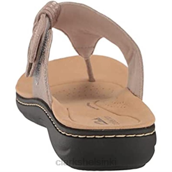 clarks taupe metallinen synteettinen naisten laurieann rae litteä sandaali Clarks naiset 2DHN425