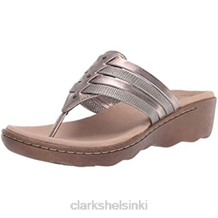 clarks tinaa metallinhohtoinen synthe-nahkainen naisten phebe carman sandaali Clarks naiset 2DHN1161 tina metallinen synteettinen nahka