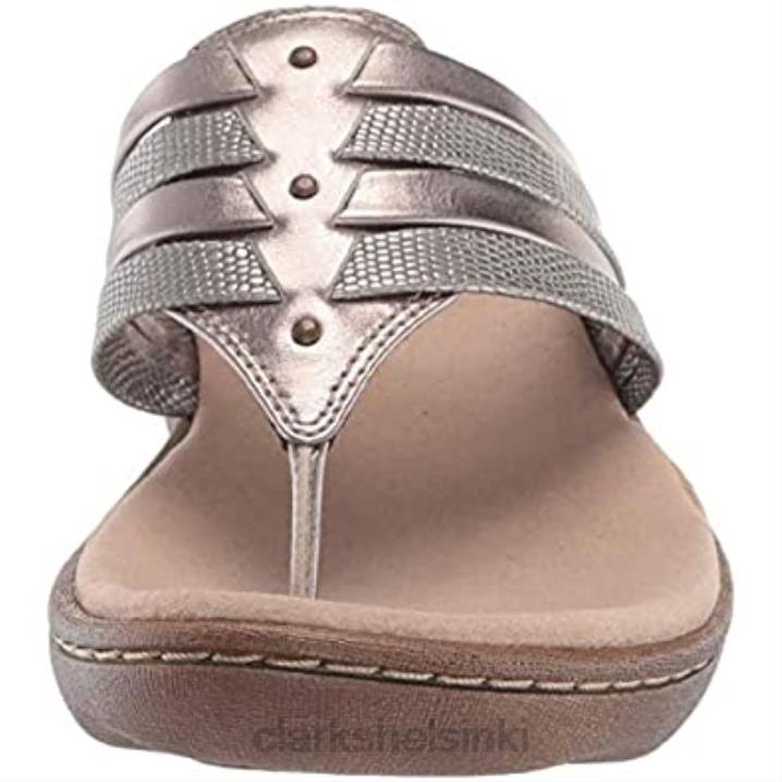 clarks tinaa metallinhohtoinen synthe-nahkainen naisten phebe carman sandaali Clarks naiset 2DHN1161 tina metallinen synteettinen nahka