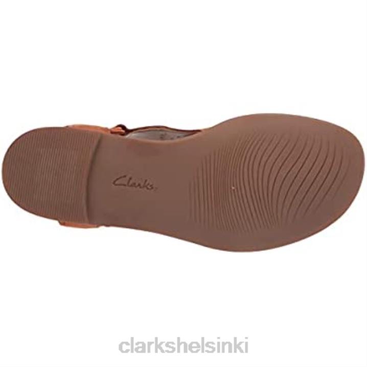 clarks tummanruskea mokkanahka naisten reyna pyörteilevä litteä sandaali Clarks naiset 2DHN1585 tummanruskea mokka