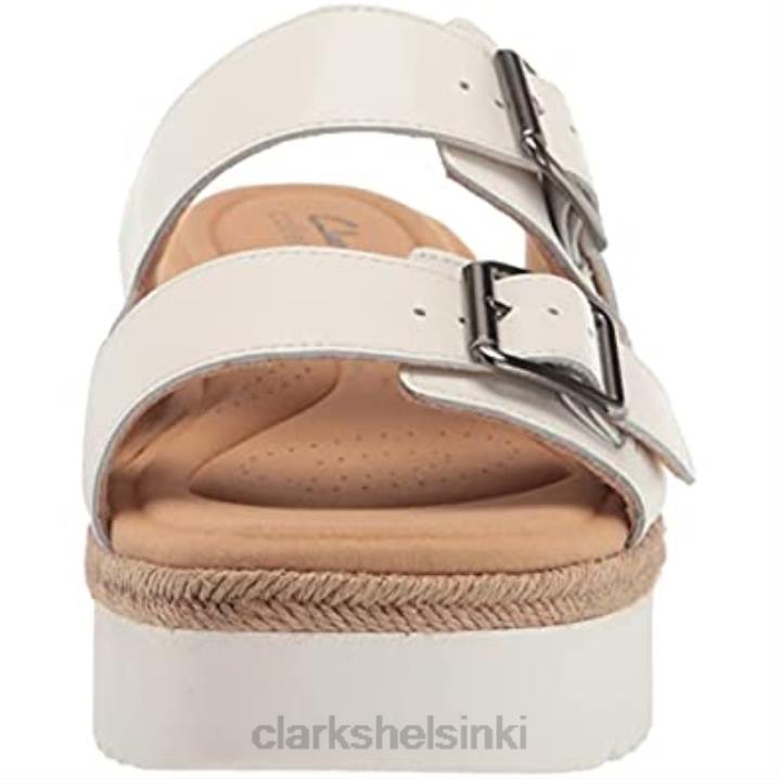 clarks valkoinen nahka naisten Lana Beach liukumäki sandaali Clarks naiset 2DHN1721 valkoista nahkaa