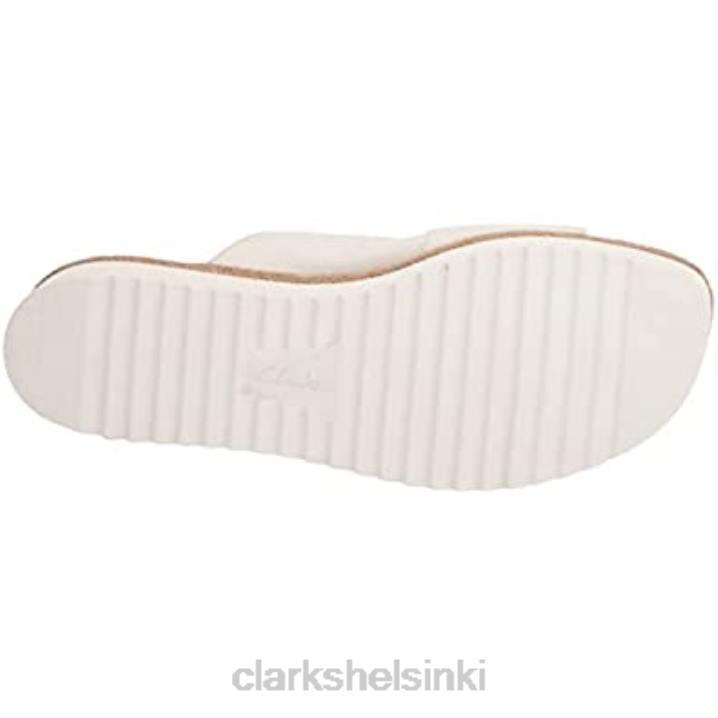 clarks valkoinen nahka naisten Lana Beach liukumäki sandaali Clarks naiset 2DHN1721 valkoista nahkaa