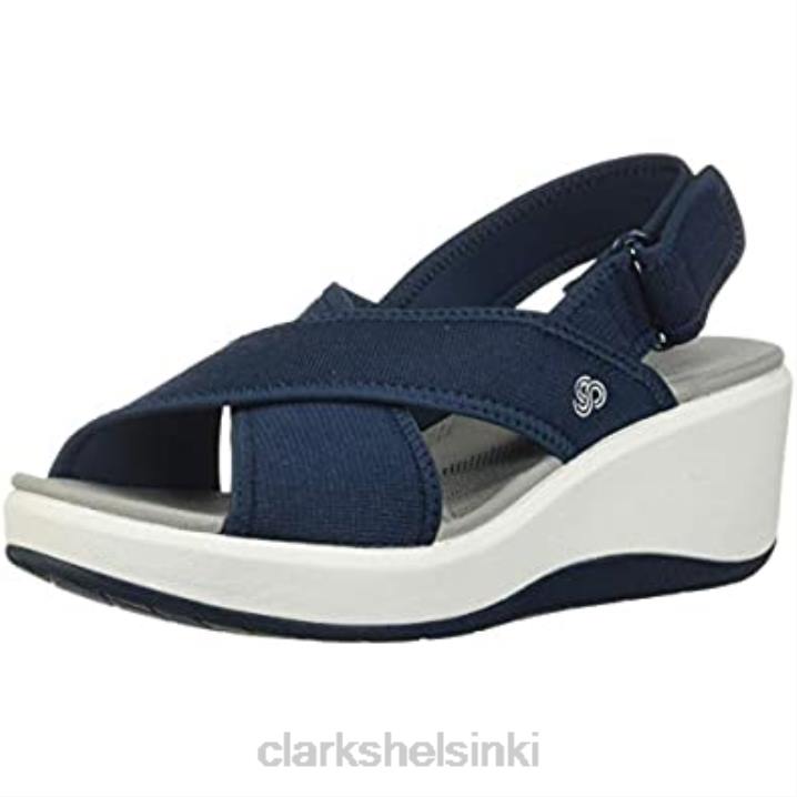 laivastonsininen tekstiili clarks naisten step cali cove sandaali Clarks naiset 2DHN2379 laivastonsininen tekstiili