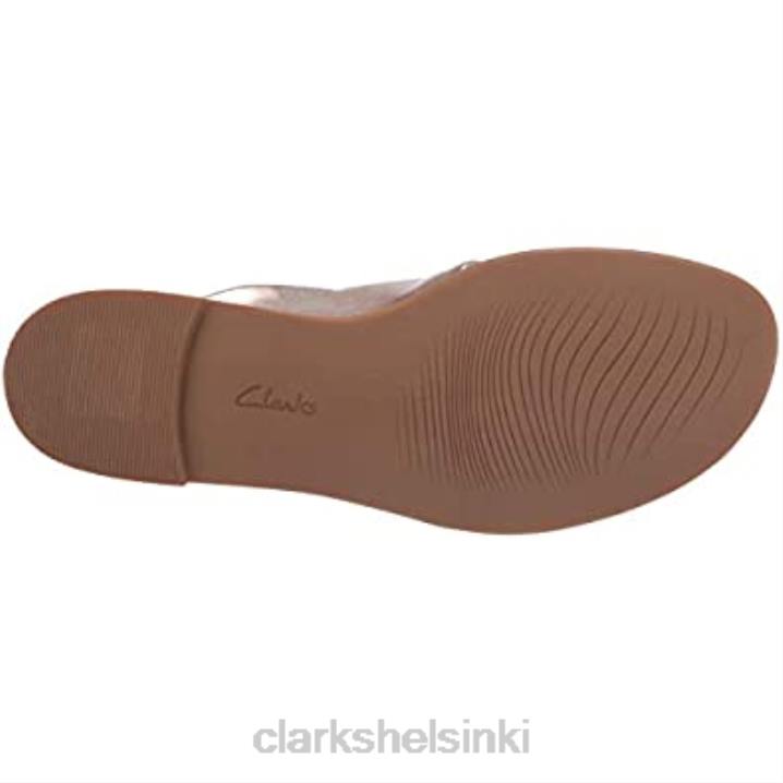 metallinen clarks naisten reyna twist litteä sandaali Clarks naiset 2DHN2299 metallinen