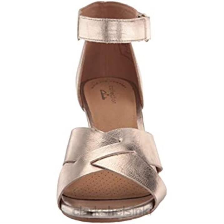 metallinen nahkainen clarks naisten margee gracie wedge sandaali Clarks naiset 2DHN2131 metallinen nahka