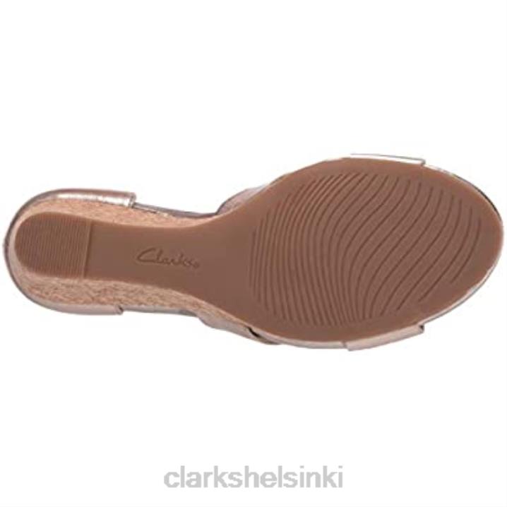 metallinen nahkainen clarks naisten margee gracie wedge sandaali Clarks naiset 2DHN2131 metallinen nahka