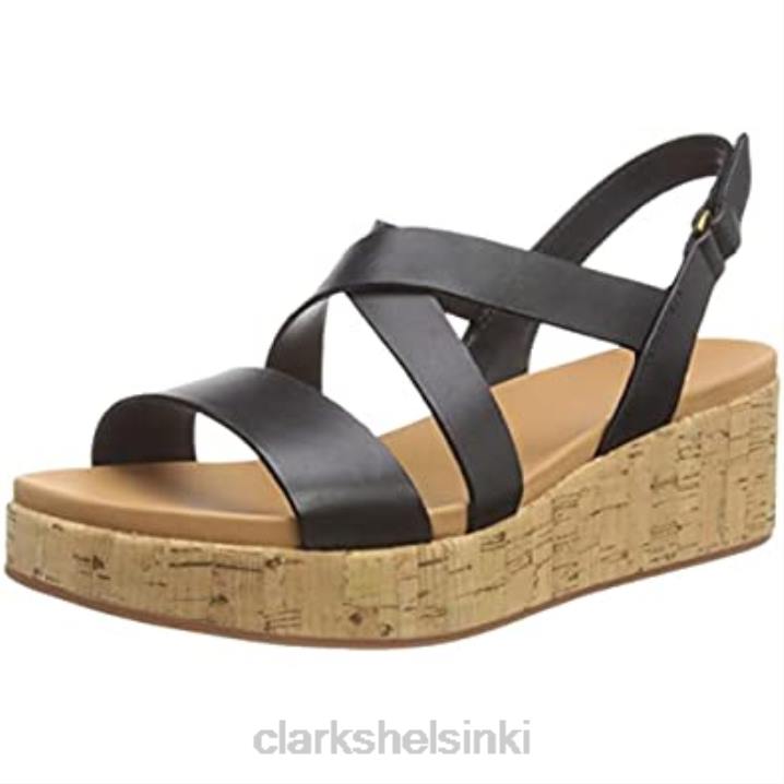 musta clarks naisten kimmei korkkikiila sandaali Clarks naiset 2DHN2011 musta