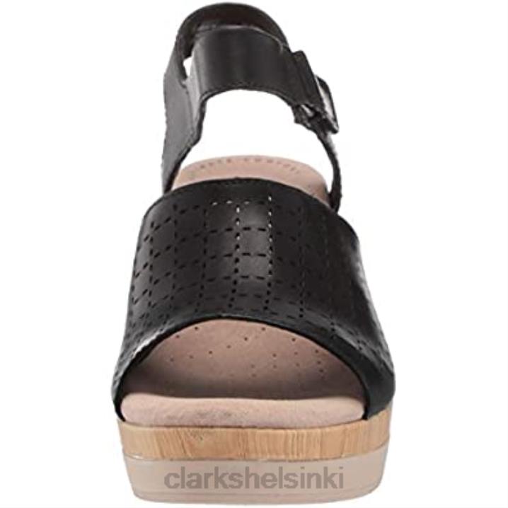 musta nahka naisten cammy glory wedge sandaali clarks Clarks naiset 2DHN1540 musta nahka