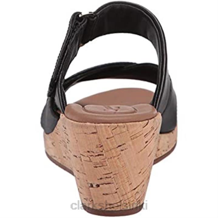 musta nahka naisten un plaza slide wedge sandaali clarks Clarks naiset 2DHN92 musta nahka