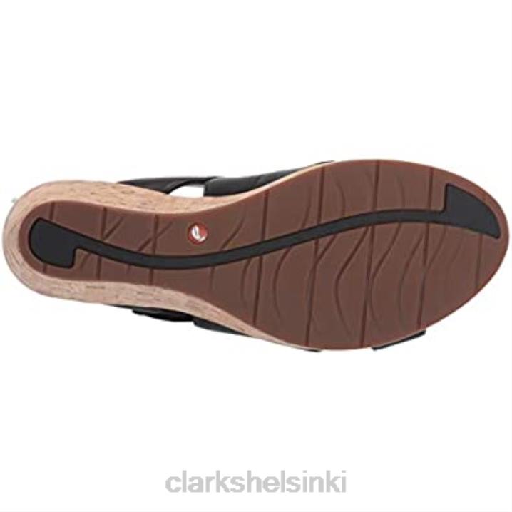 musta nahka naisten un plaza slide wedge sandaali clarks Clarks naiset 2DHN92 musta nahka