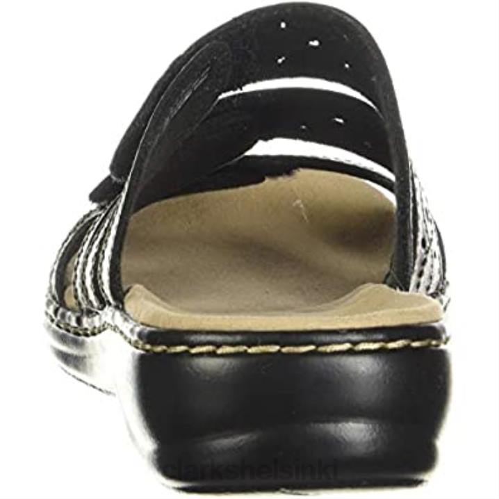 musta nahkainen clarks naisten leisa cacti slide sandaali Clarks naiset 2DHN1203 musta nahka