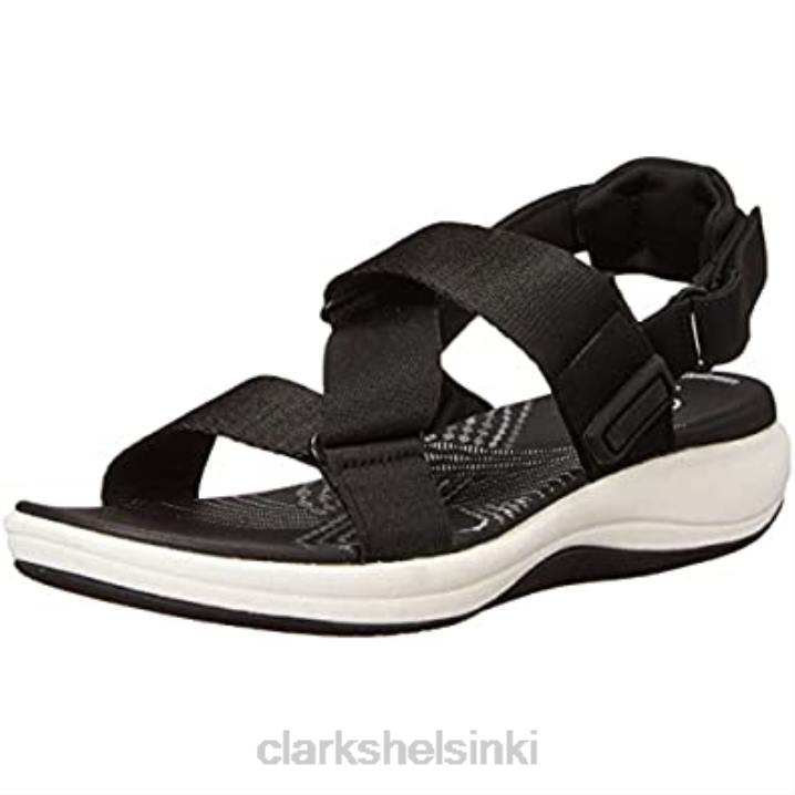 musta tekstiili naisten mira sun flat sandaalin clarks Clarks naiset 2DHN1596