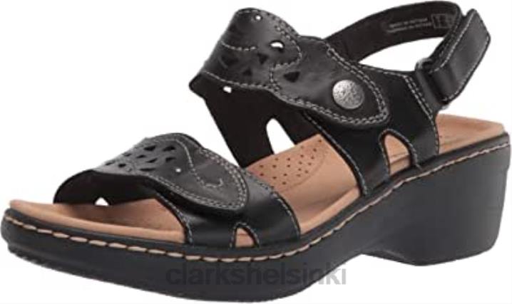 mustat nahkaiset naisten merliah dove sandaalit Clarks naiset 2DHN1804 musta nahka