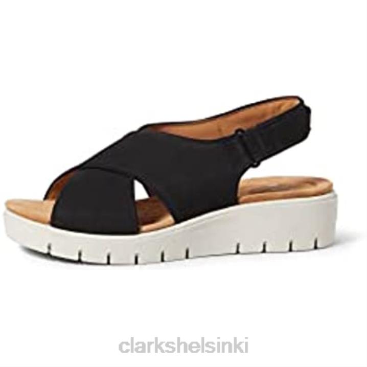 mustat naisten un karely aurinkovarvastossut clarks Clarks naiset 2DHN108 musta nubukki