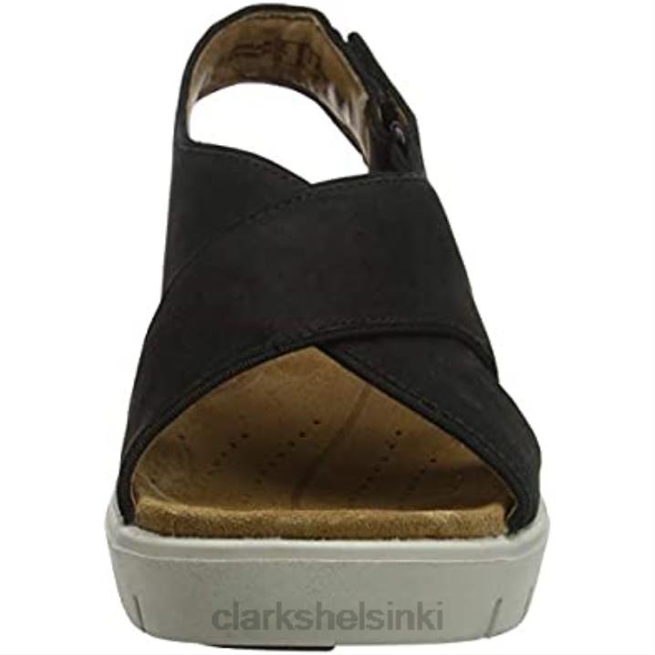 mustat naisten un karely aurinkovarvastossut clarks Clarks naiset 2DHN108 musta nubukki