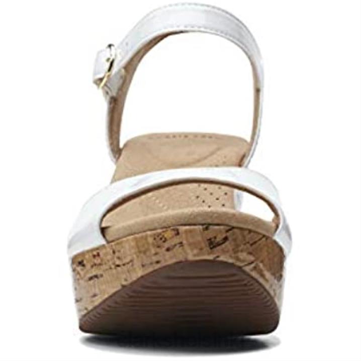 naisten annadel mystic wedge sandaali valkoinen patentoitu synteettinen clarks Clarks naiset 2DHN1502 valkoinen patentoitu synteettinen materiaali
