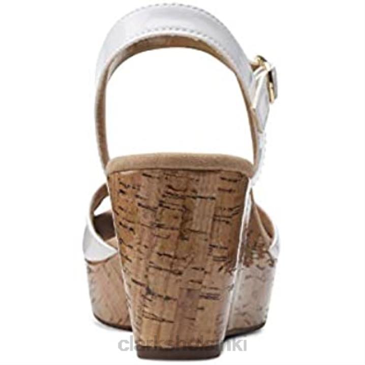 naisten annadel mystic wedge sandaali valkoinen patentoitu synteettinen clarks Clarks naiset 2DHN1502 valkoinen patentoitu synteettinen materiaali