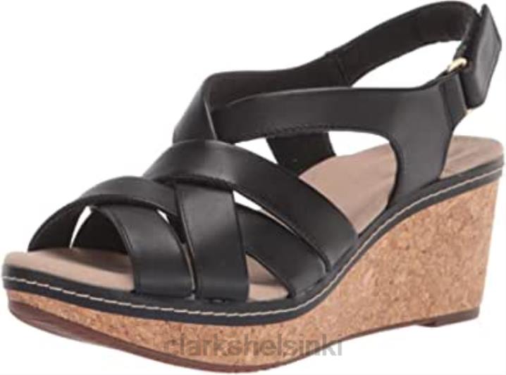 naisten annadel rayna wedge sandaali musta nahka clarks Clarks naiset 2DHN1070