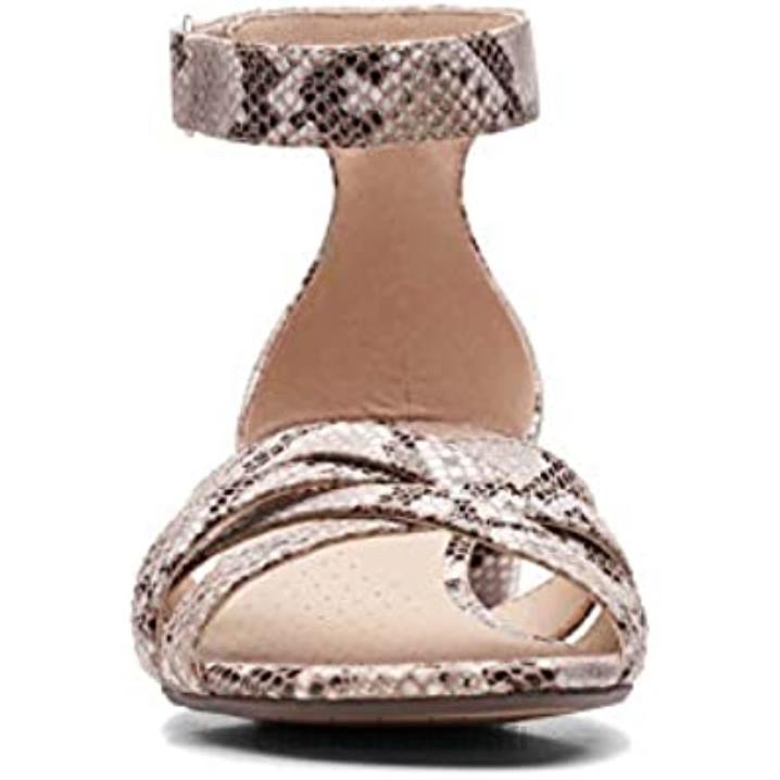 naisten caroleigh rori korkokengät sandaalit luonnonkäärme synteettiset clarks Clarks naiset 2DHN2518 luonnollinen käärme synteettinen