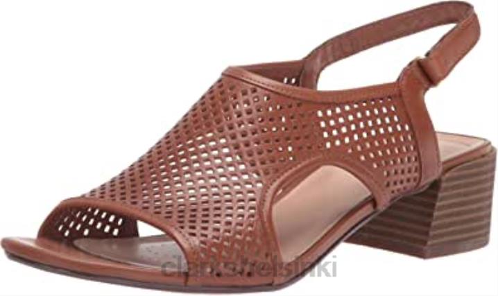 naisten caroleigh star korkokengät sandaali rusketus nahka clarks Clarks naiset 2DHN2254 ruskea nahka