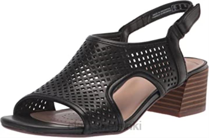 naisten caroleigh star korkokenkoinen sandaali clarks musta nahka Clarks naiset 2DHN2853
