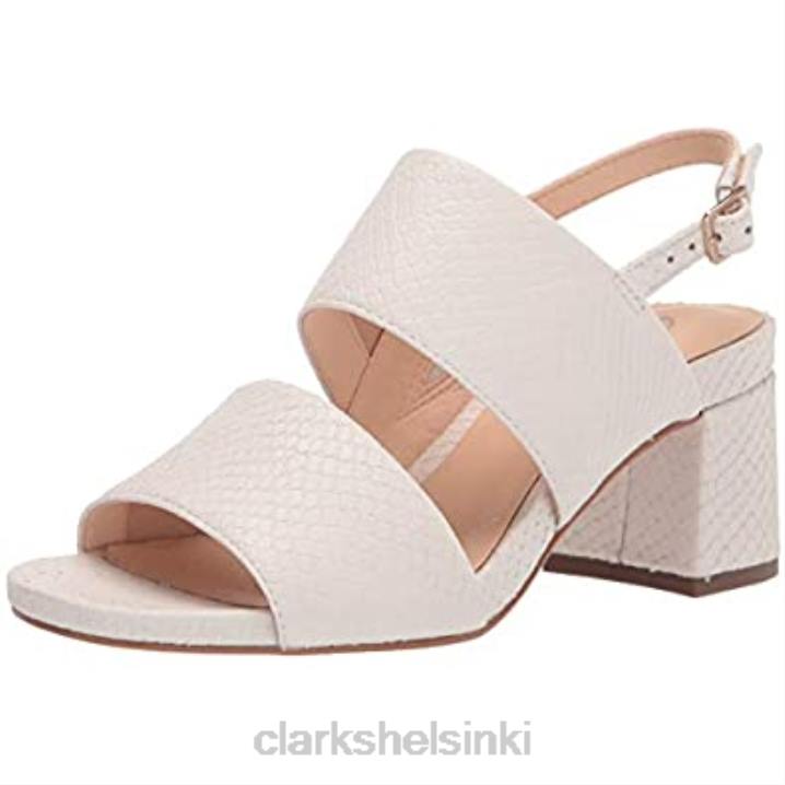 naisten läpinäkyvät 55 rintareppukorkoiset sandaalit, valkoiset snake clarks Clarks naiset 2DHN590 valkoinen käärme