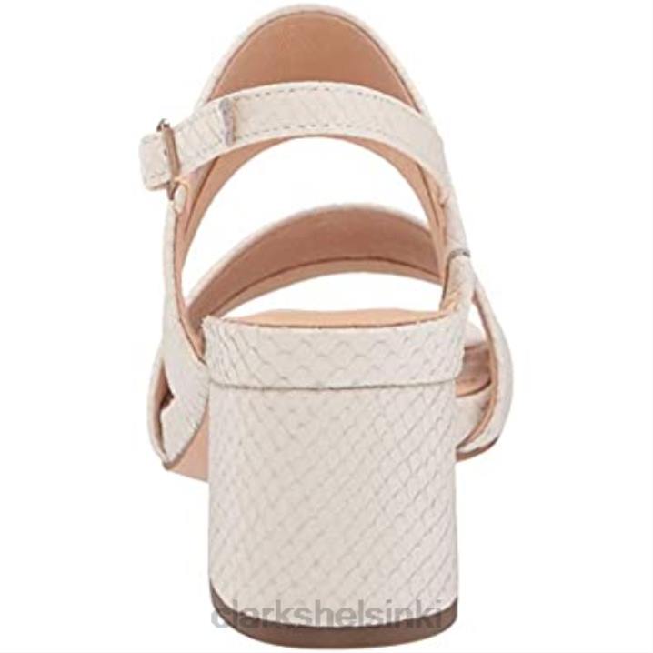 naisten läpinäkyvät 55 rintareppukorkoiset sandaalit, valkoiset snake clarks Clarks naiset 2DHN590 valkoinen käärme