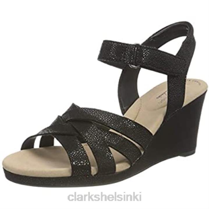 naisten lafley leah korkokengät sandaalit clarks mustat Clarks naiset 2DHN1325 musta