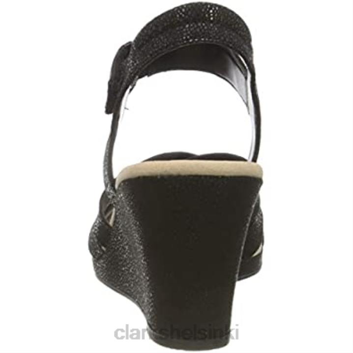 naisten lafley leah korkokengät sandaalit clarks mustat Clarks naiset 2DHN1325 musta