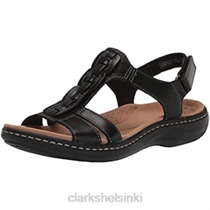 naisten laurieann kay litteät sandaalit mustat nahkaiset clarks Clarks naiset 2DHN654 musta nahka