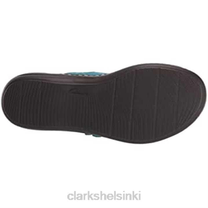 naisten laurieann rae litteät sandaalit clarks turkoosi tekstiili Clarks naiset 2DHN311