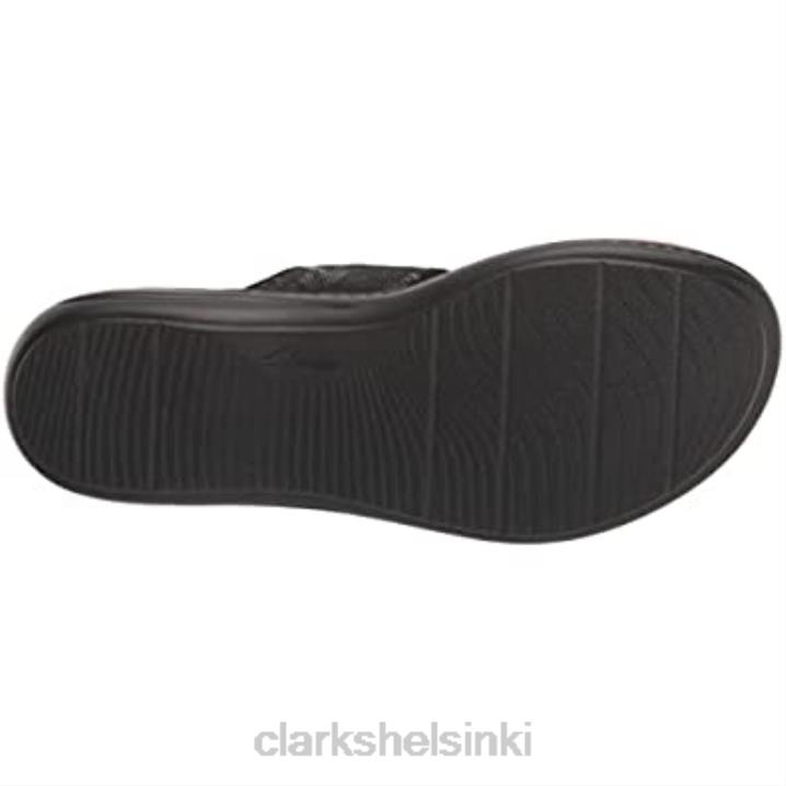 naisten laurieann rae litteät sandaalit mustat tekstiiliklarkit Clarks naiset 2DHN470