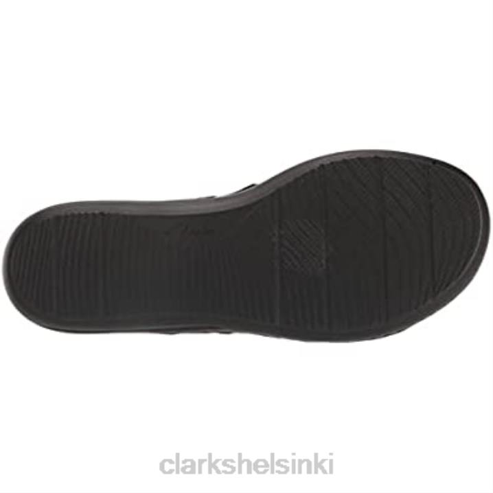 naisten laurieann-tyylinen litteä sandaali clarks musta nahka Clarks naiset 2DHN2205