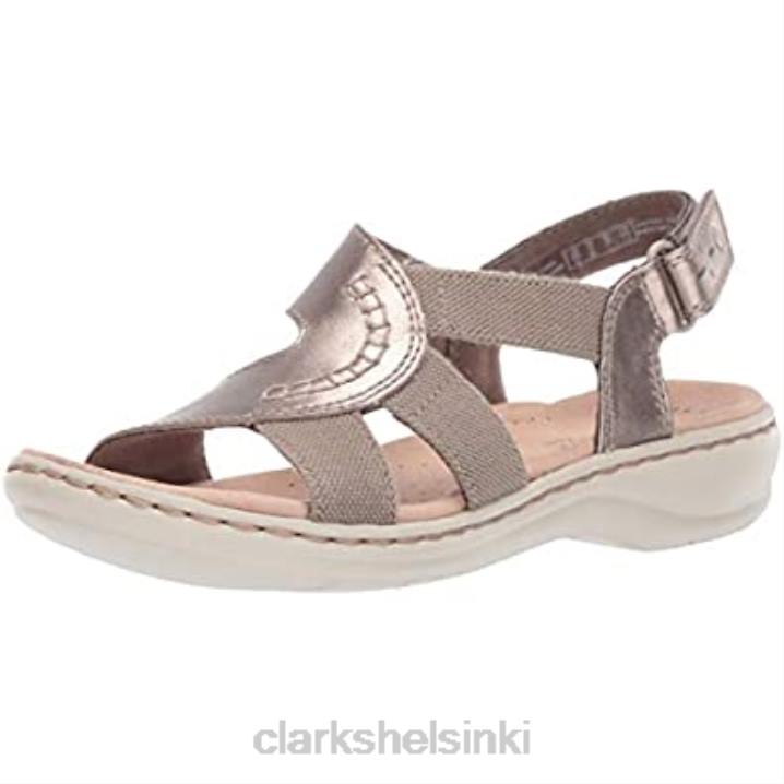 naisten leisa joy sandaalit tina metalliset nahka tekstiili clarks Clarks naiset 2DHN1430 tinametallinen nahkatekstiili