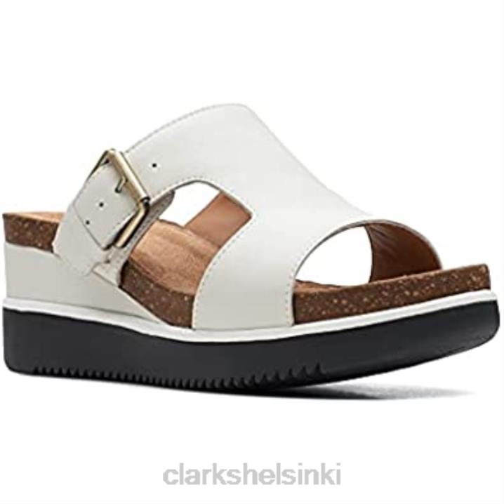 naisten lizby ease slide sandaali valkoinen nahka clarks valkoinen nahka Clarks naiset 2DHN991 valkoista nahkaa