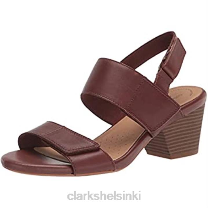 naisten lorene kirkaskorkoinen sandaali clarks tan nahkaa Clarks naiset 2DHN1157 ruskea nahka