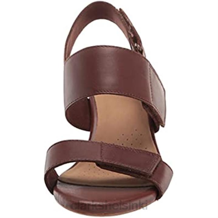 naisten lorene kirkaskorkoinen sandaali clarks tan nahkaa Clarks naiset 2DHN1157 ruskea nahka