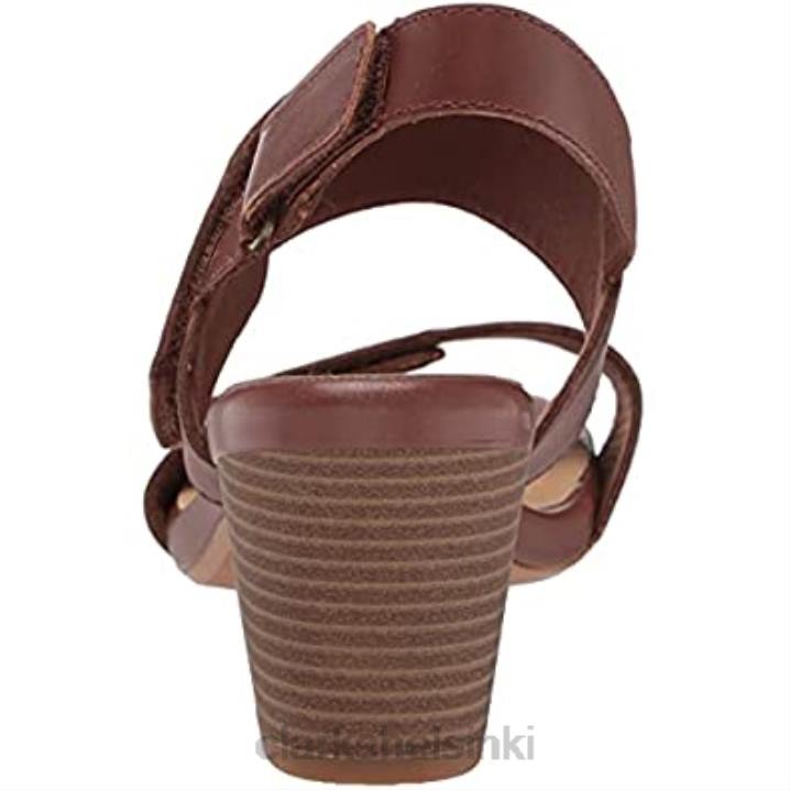 naisten lorene kirkaskorkoinen sandaali clarks tan nahkaa Clarks naiset 2DHN1157 ruskea nahka