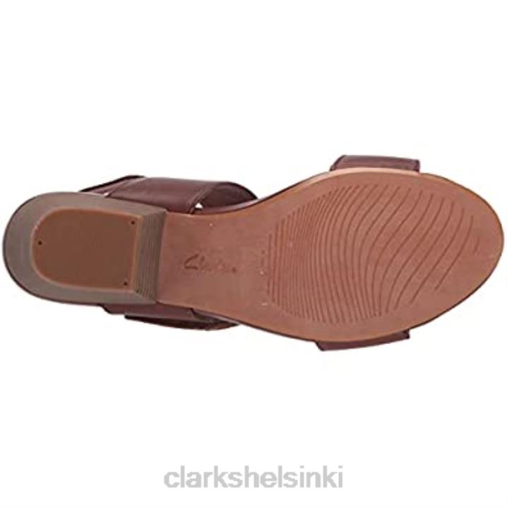 naisten lorene kirkaskorkoinen sandaali clarks tan nahkaa Clarks naiset 2DHN1157 ruskea nahka