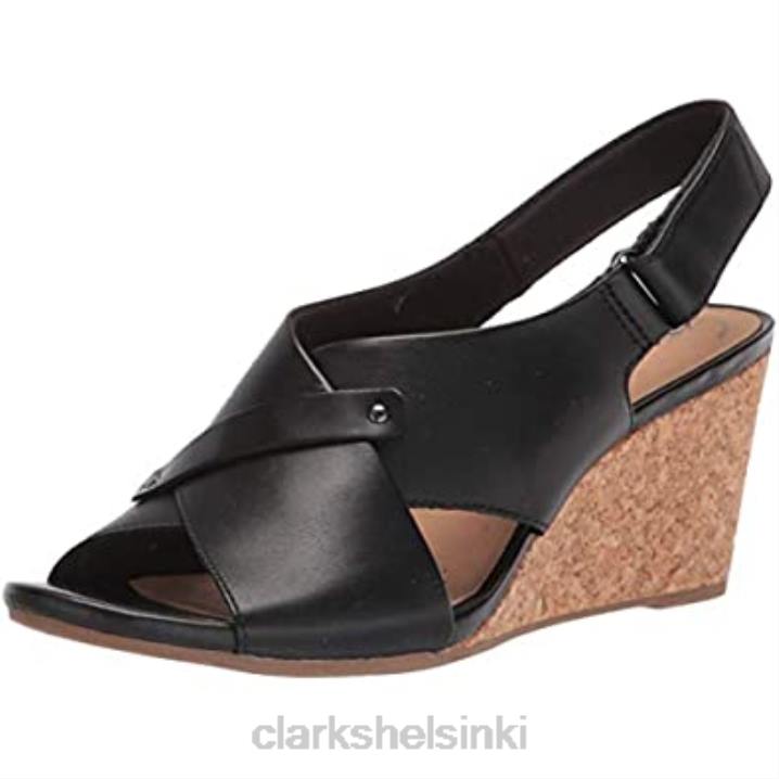 naisten margee eve wedge sandaali musta nahka clarks Clarks naiset 2DHN1982 musta nahka