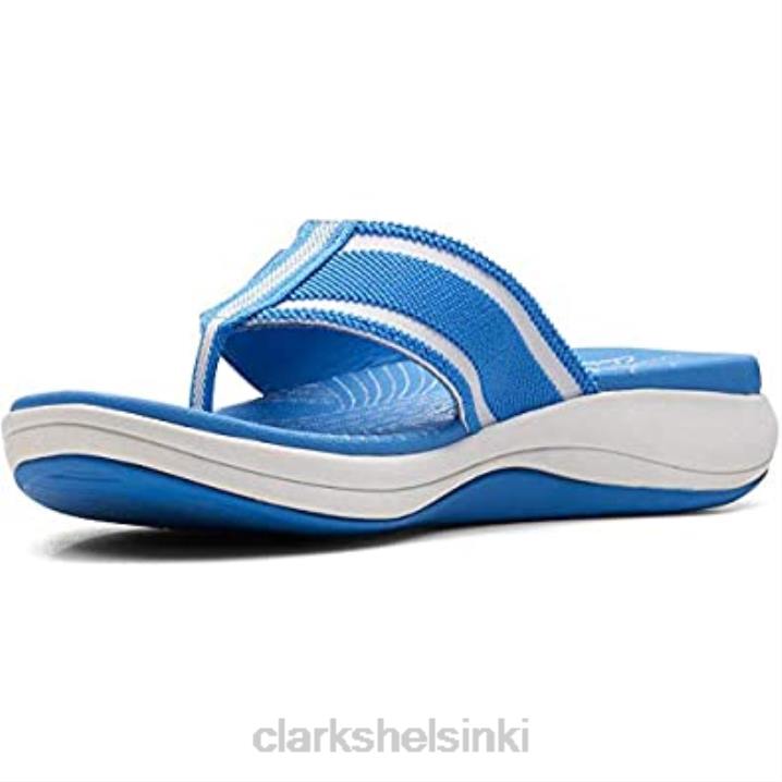 naisten mira palm flip-flop clarks sininen yhdistelmätekstiili Clarks naiset 2DHN245 sininen yhdistelmätekstiili